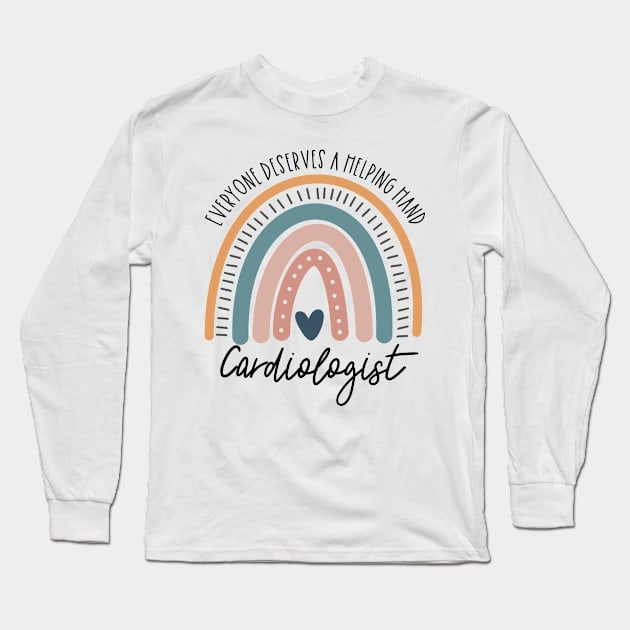 Cardiologist Boho Rainbow Long Sleeve T-Shirt by IndigoPine